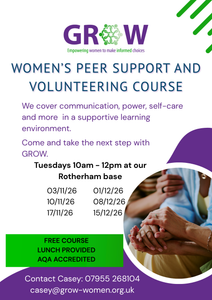 Read more about the article Rotherham Peer Support Course | Tuesday 3 November 10am-12pm